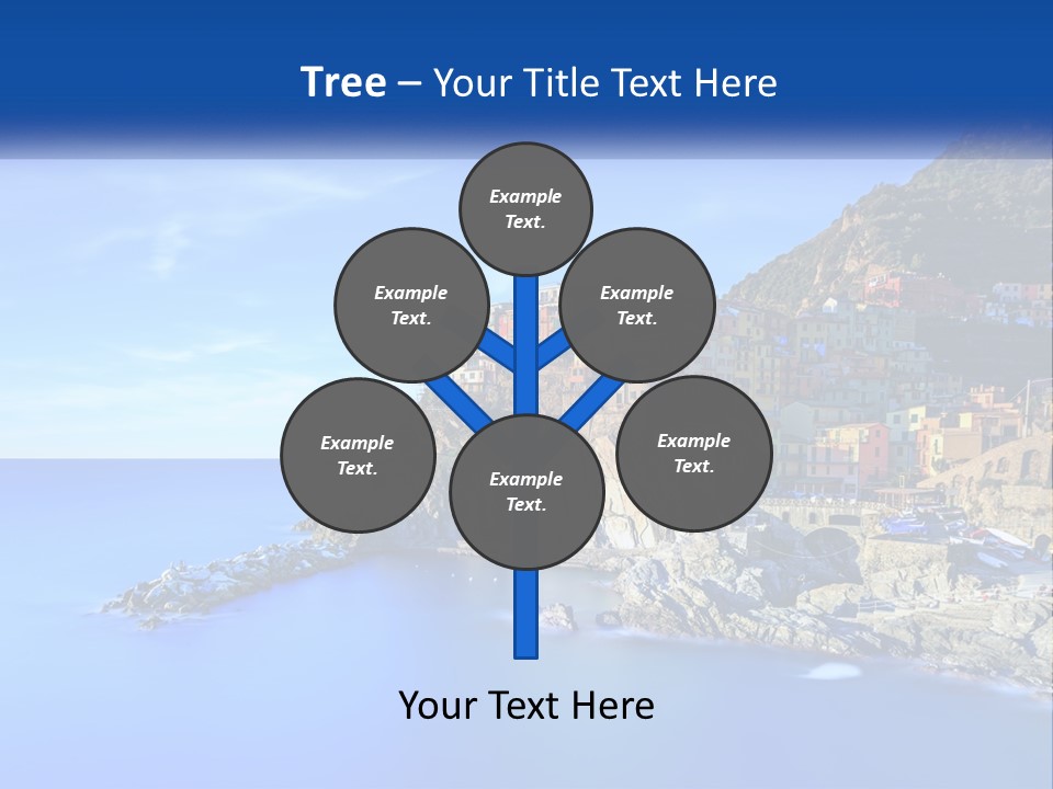 A Large Body Of Water With A Small Town On Top Of It PowerPoint Template