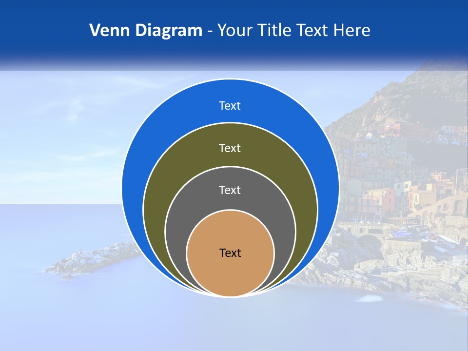 A Large Body Of Water With A Small Town On Top Of It PowerPoint Template