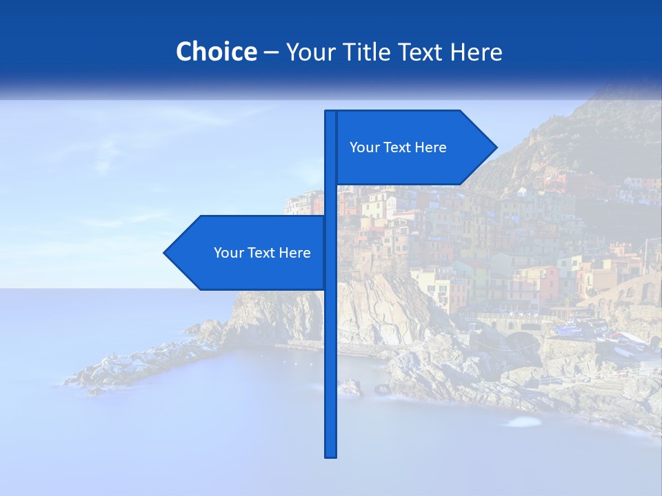 A Large Body Of Water With A Small Town On Top Of It PowerPoint Template