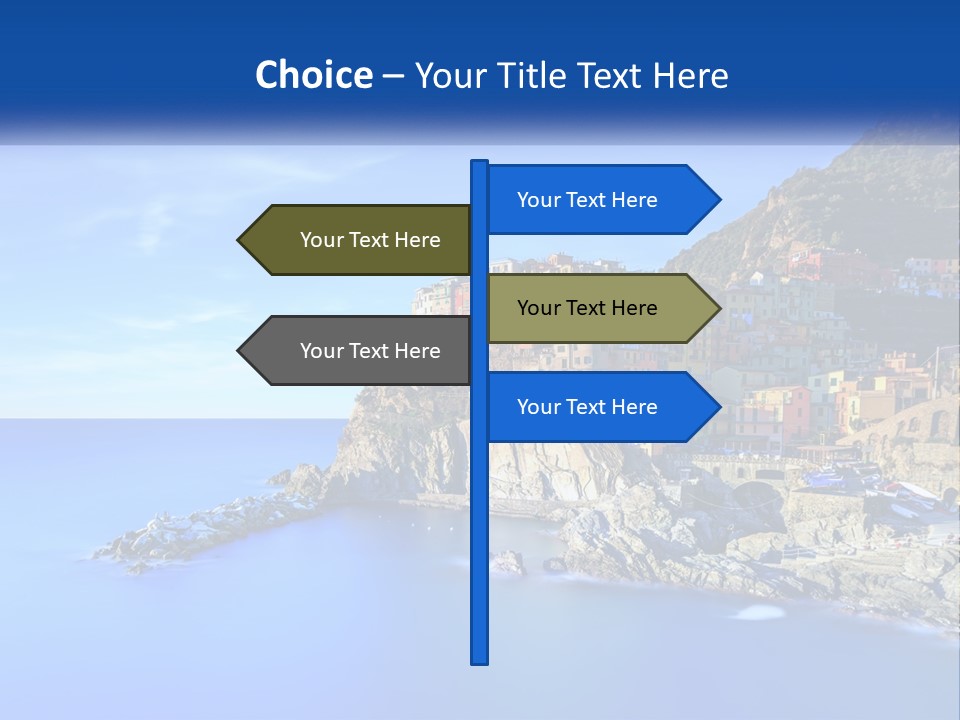 A Large Body Of Water With A Small Town On Top Of It PowerPoint Template