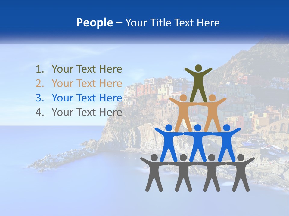 A Large Body Of Water With A Small Town On Top Of It PowerPoint Template