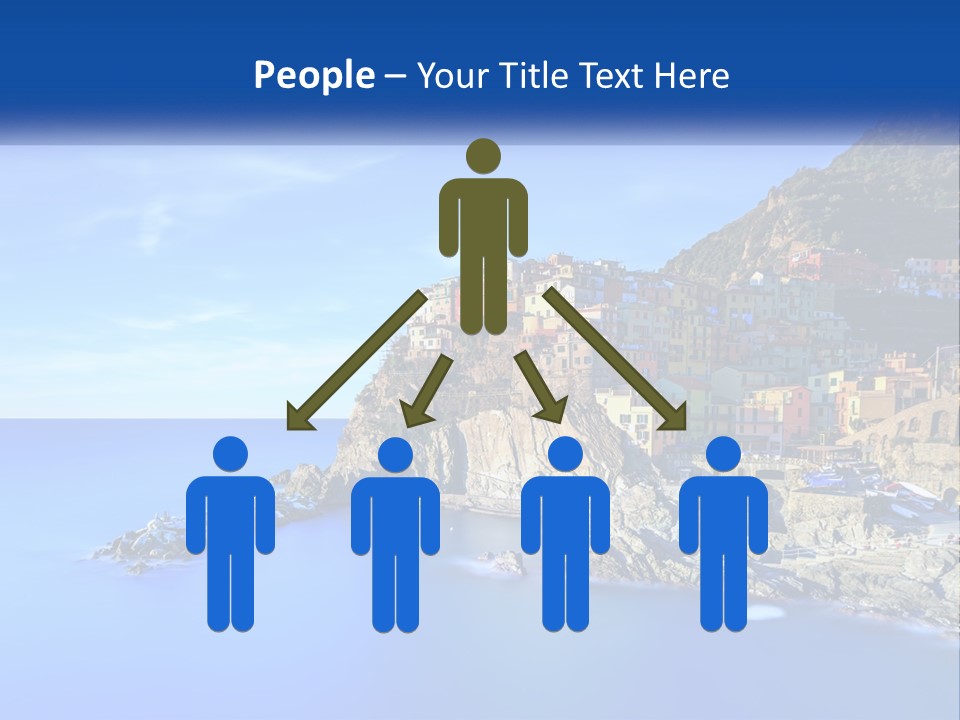 A Large Body Of Water With A Small Town On Top Of It PowerPoint Template