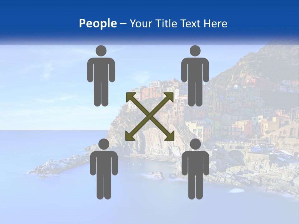 A Large Body Of Water With A Small Town On Top Of It PowerPoint Template