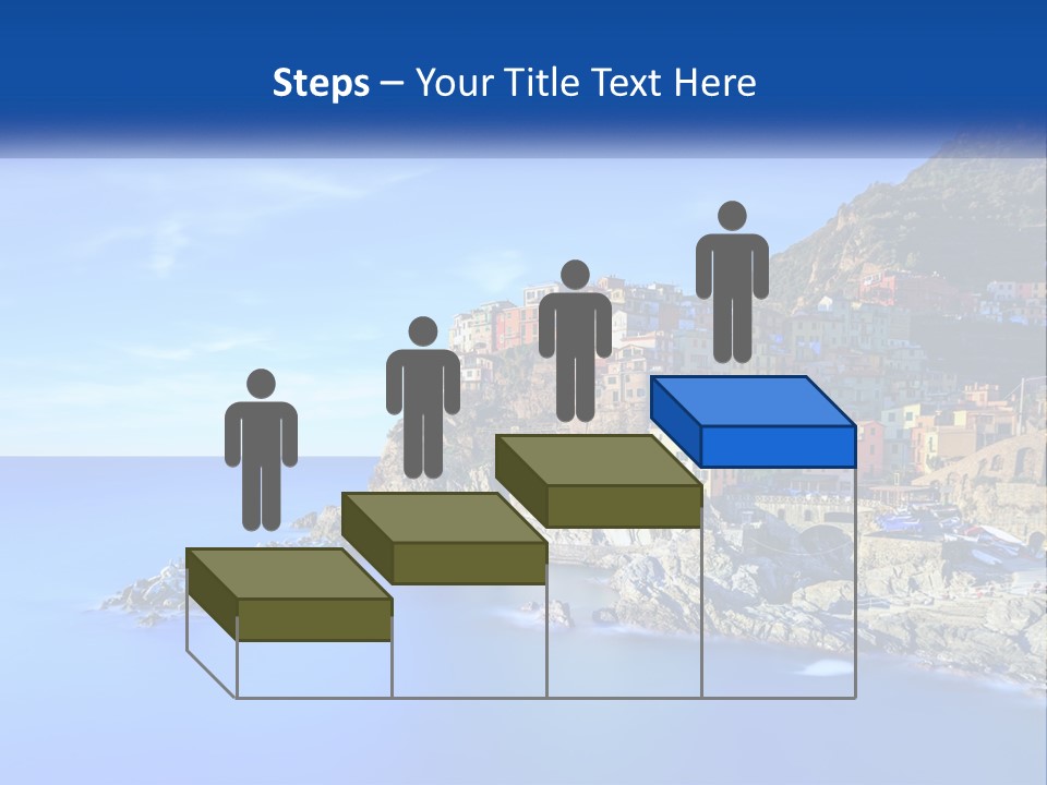 A Large Body Of Water With A Small Town On Top Of It PowerPoint Template