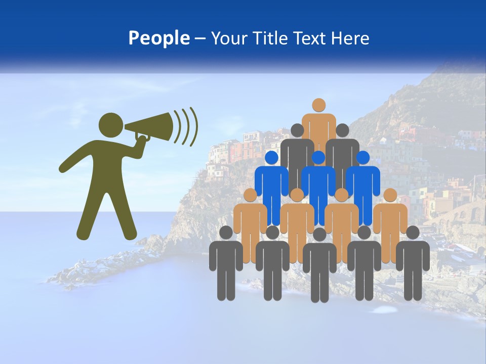 A Large Body Of Water With A Small Town On Top Of It PowerPoint Template