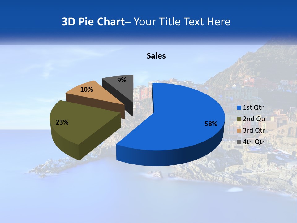 A Large Body Of Water With A Small Town On Top Of It PowerPoint Template