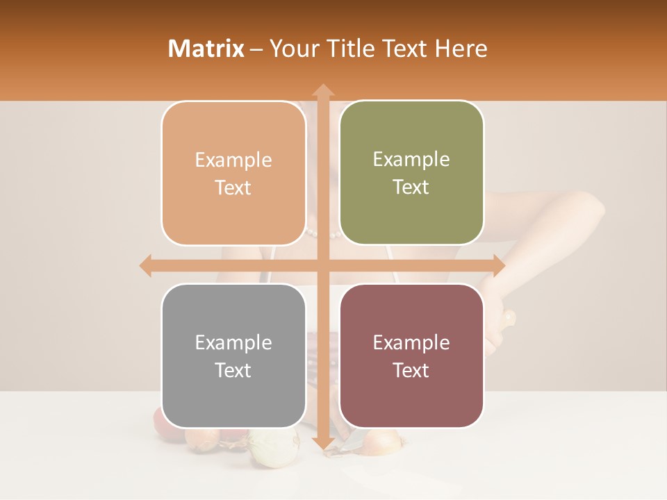 A Woman Cutting Vegetables With A Knife On A Table PowerPoint Template