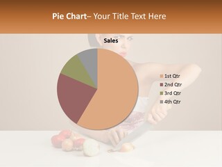 A Woman Cutting Vegetables With A Knife On A Table PowerPoint Template