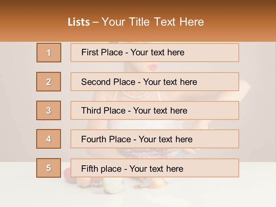 A Woman Cutting Vegetables With A Knife On A Table PowerPoint Template