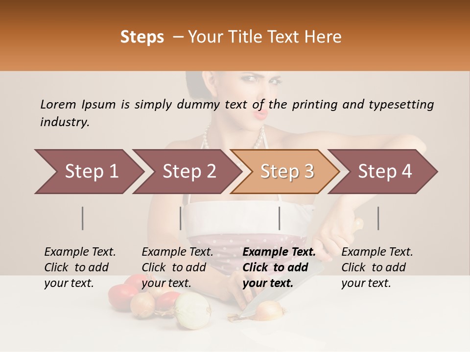 A Woman Cutting Vegetables With A Knife On A Table PowerPoint Template