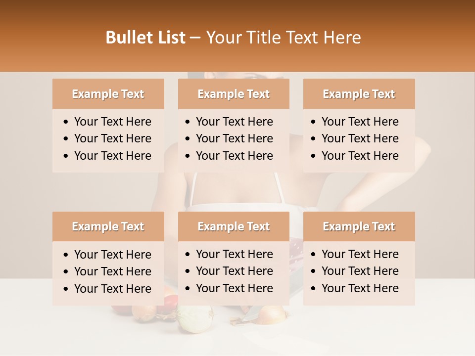 A Woman Cutting Vegetables With A Knife On A Table PowerPoint Template