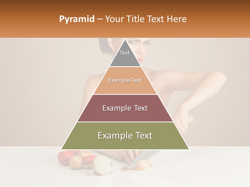 A Woman Cutting Vegetables With A Knife On A Table PowerPoint Template