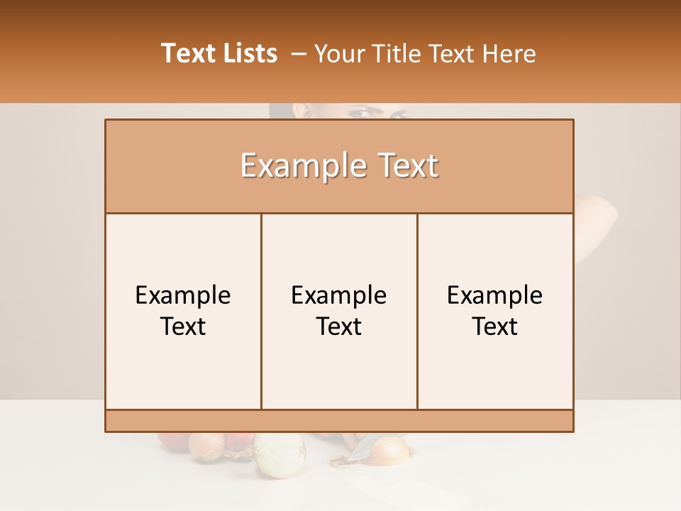 A Woman Cutting Vegetables With A Knife On A Table PowerPoint Template