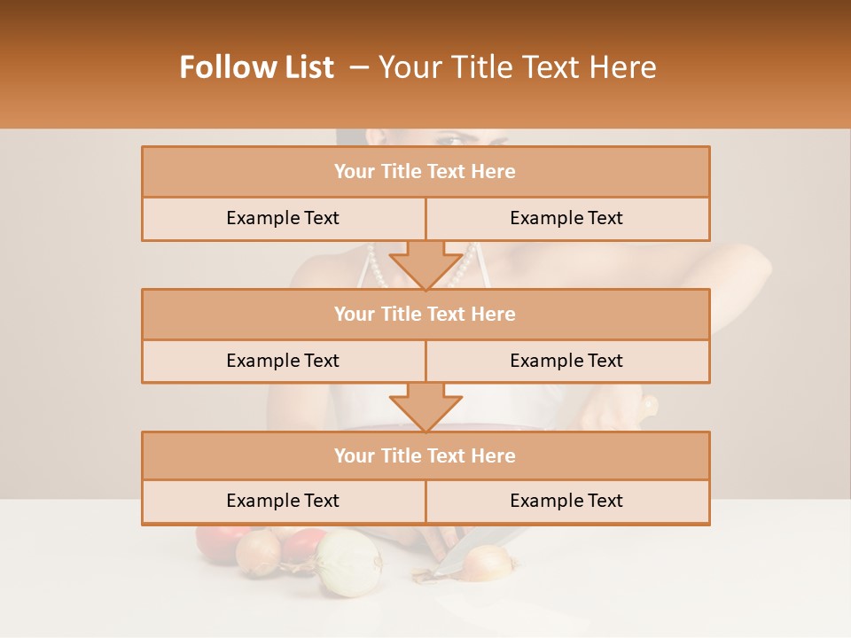 A Woman Cutting Vegetables With A Knife On A Table PowerPoint Template