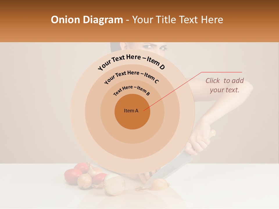 A Woman Cutting Vegetables With A Knife On A Table PowerPoint Template