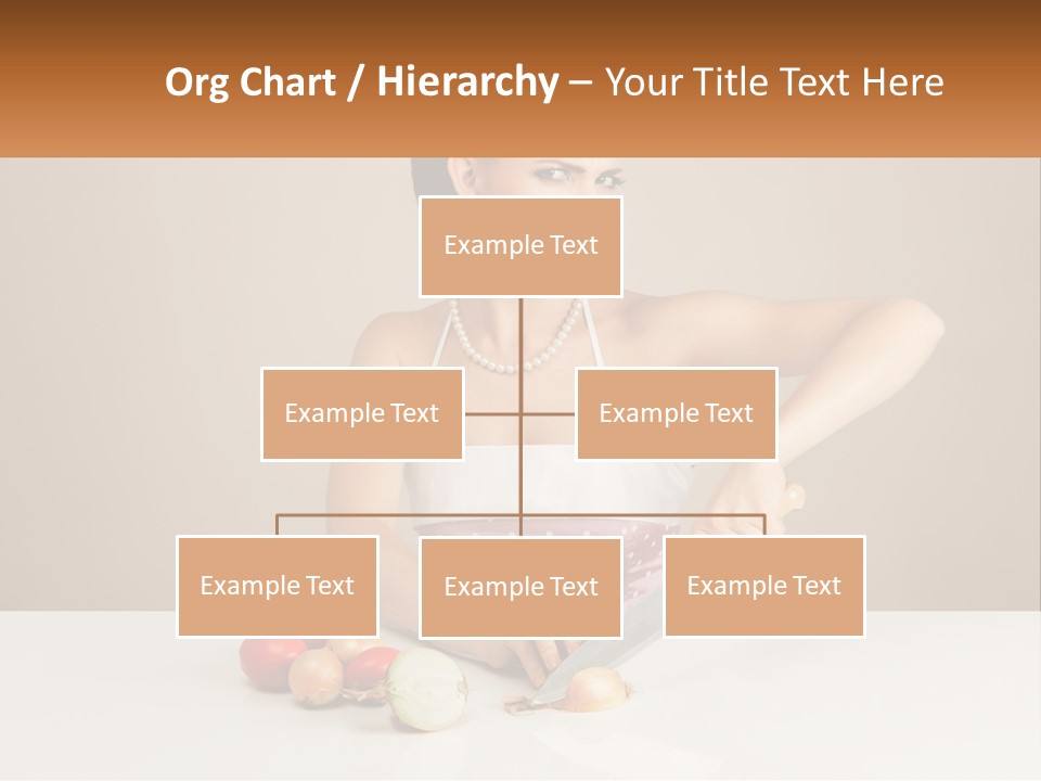 A Woman Cutting Vegetables With A Knife On A Table PowerPoint Template