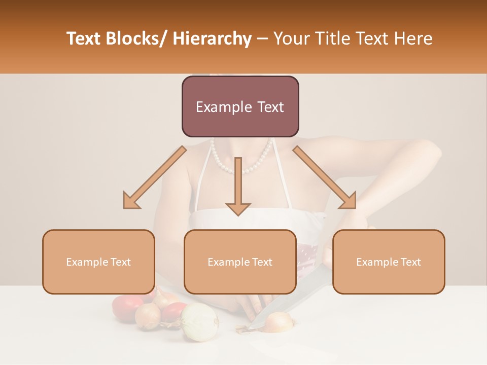 A Woman Cutting Vegetables With A Knife On A Table PowerPoint Template