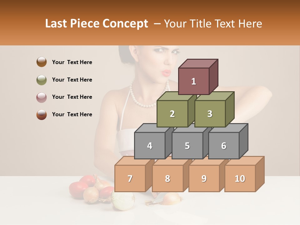 A Woman Cutting Vegetables With A Knife On A Table PowerPoint Template