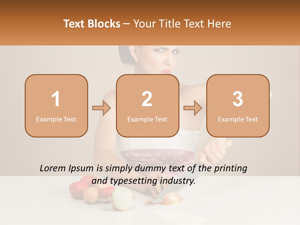 A Woman Cutting Vegetables With A Knife On A Table PowerPoint Template