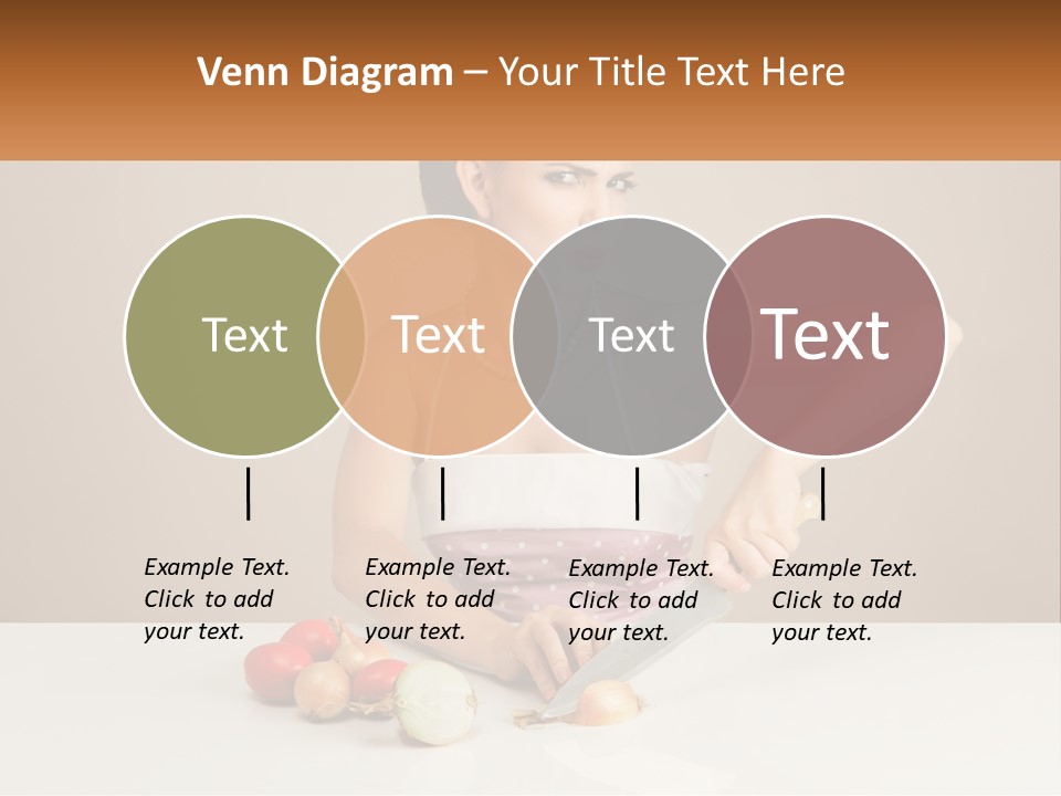 A Woman Cutting Vegetables With A Knife On A Table PowerPoint Template