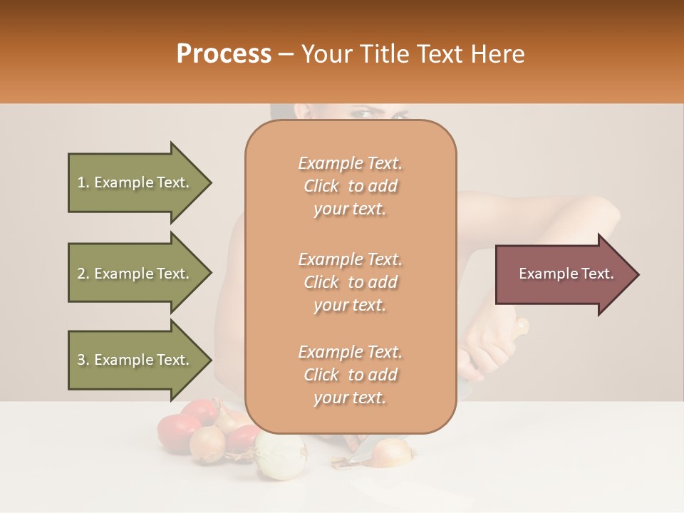 A Woman Cutting Vegetables With A Knife On A Table PowerPoint Template