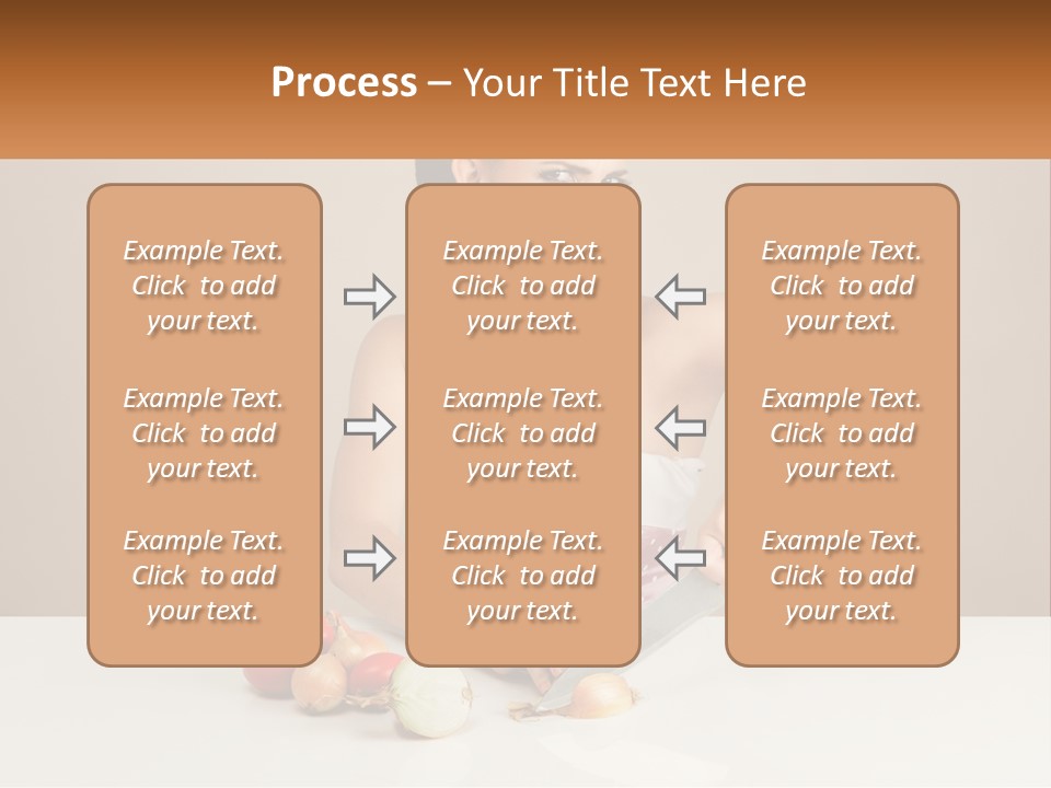 A Woman Cutting Vegetables With A Knife On A Table PowerPoint Template