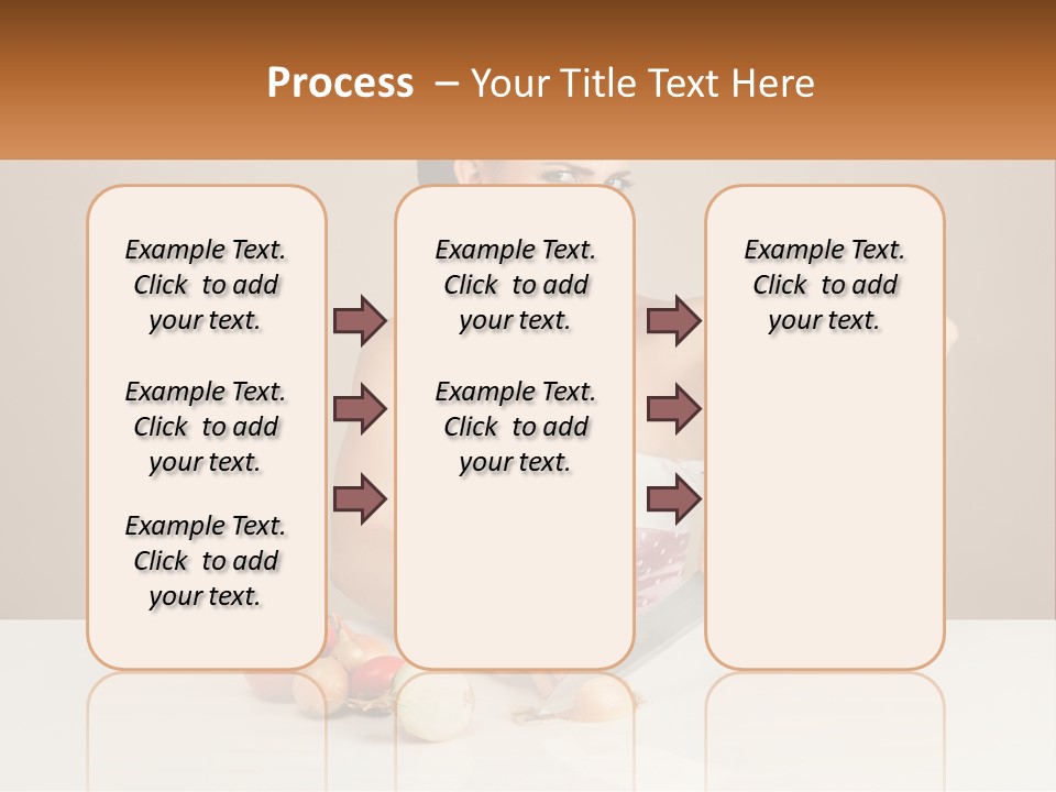 A Woman Cutting Vegetables With A Knife On A Table PowerPoint Template
