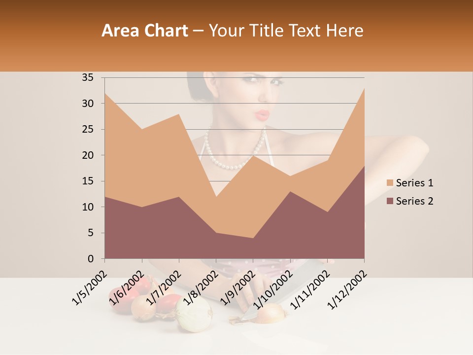 A Woman Cutting Vegetables With A Knife On A Table PowerPoint Template