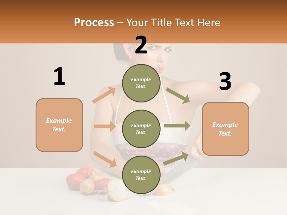 A Woman Cutting Vegetables With A Knife On A Table PowerPoint Template