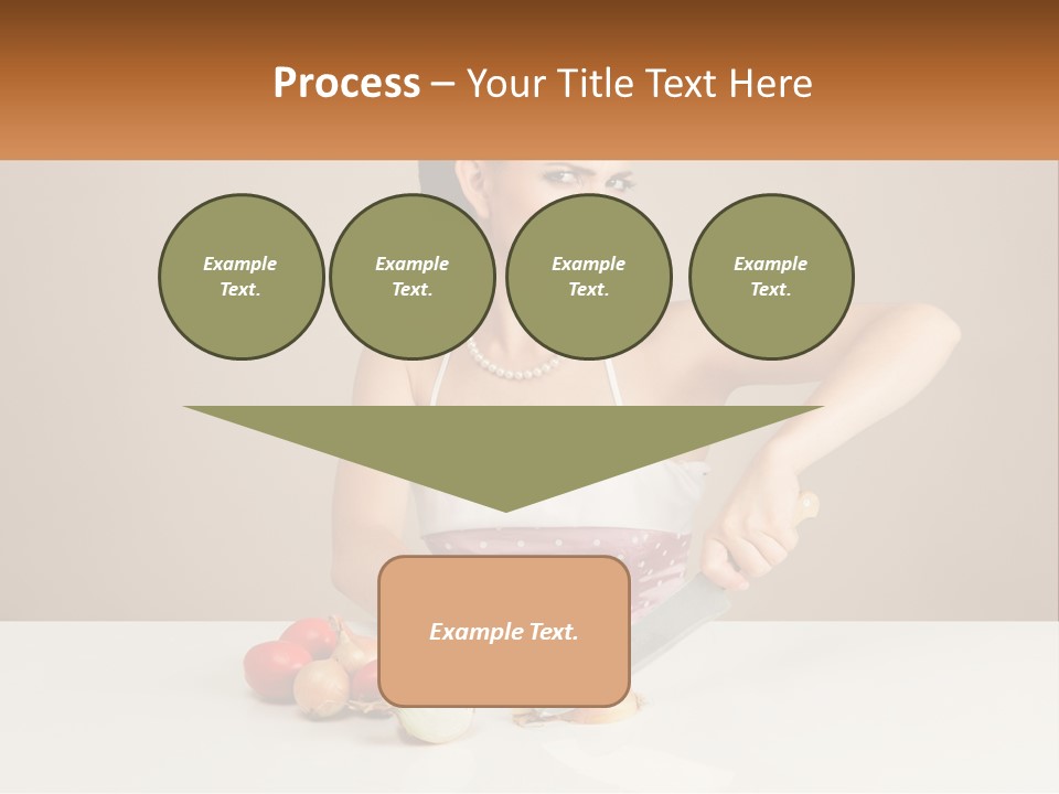 A Woman Cutting Vegetables With A Knife On A Table PowerPoint Template