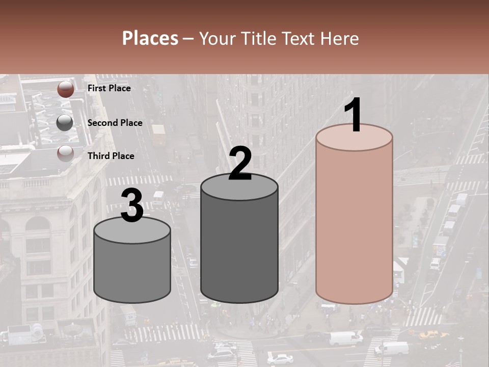 An Aerial View Of A City Street With Buildings PowerPoint Template