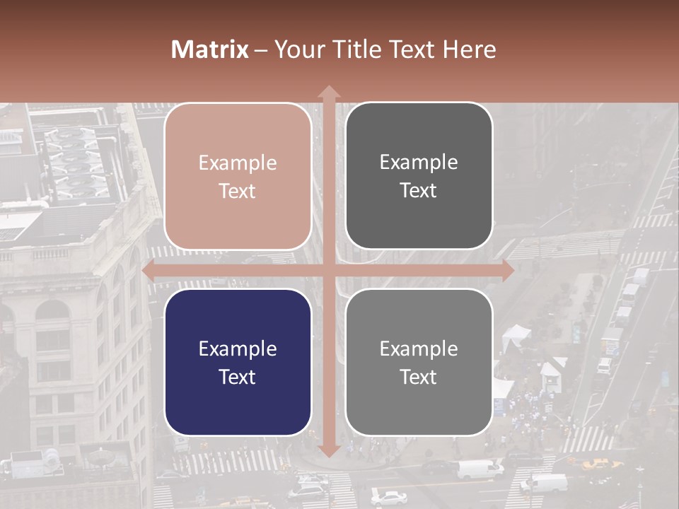 An Aerial View Of A City Street With Buildings PowerPoint Template