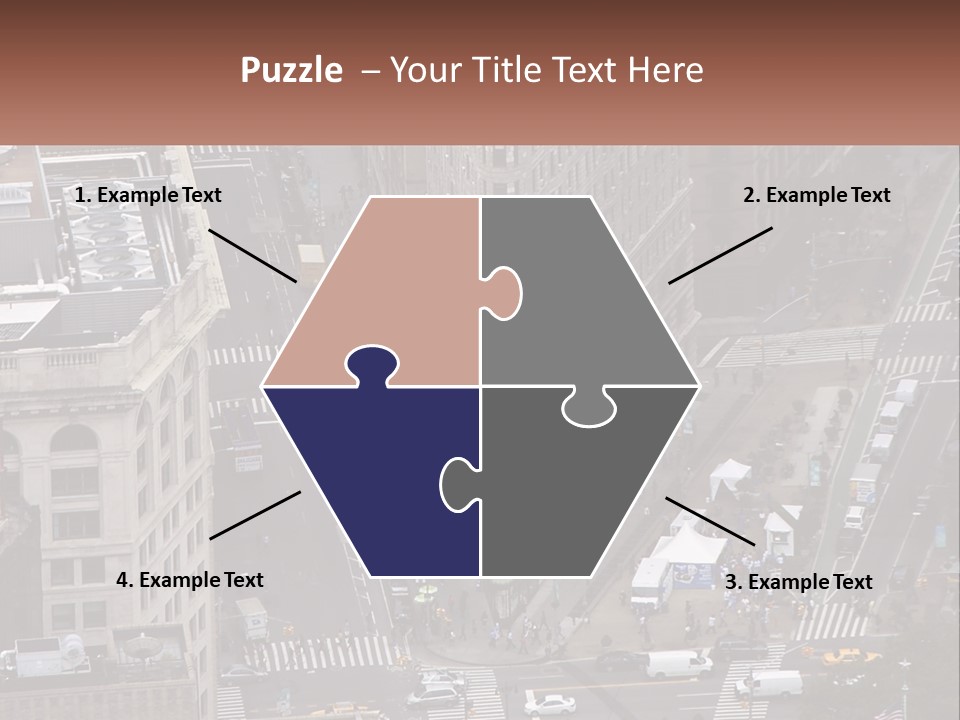 An Aerial View Of A City Street With Buildings PowerPoint Template