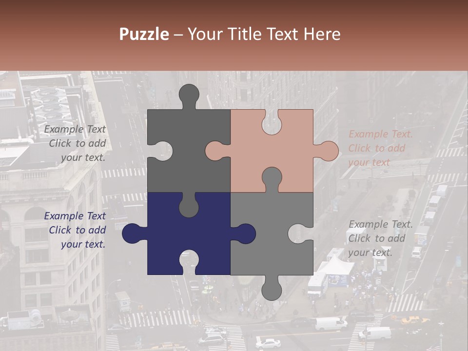 An Aerial View Of A City Street With Buildings PowerPoint Template