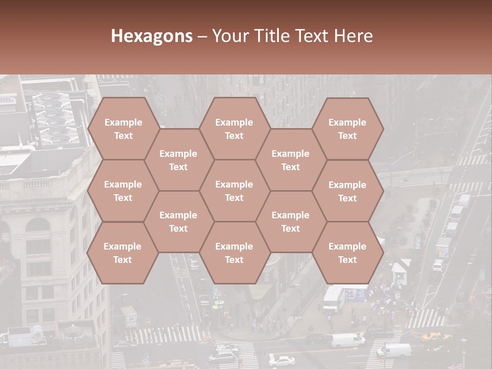 An Aerial View Of A City Street With Buildings PowerPoint Template