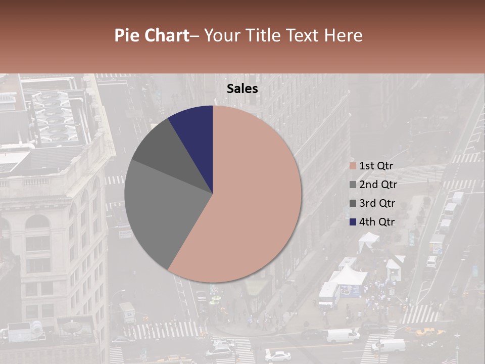 An Aerial View Of A City Street With Buildings PowerPoint Template