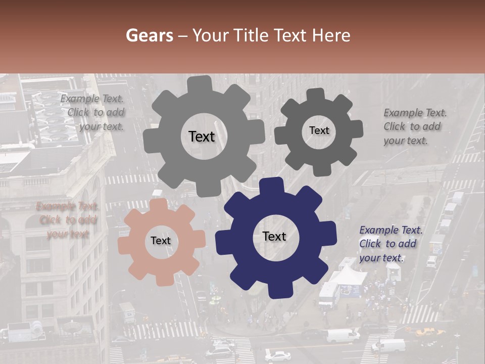 An Aerial View Of A City Street With Buildings PowerPoint Template