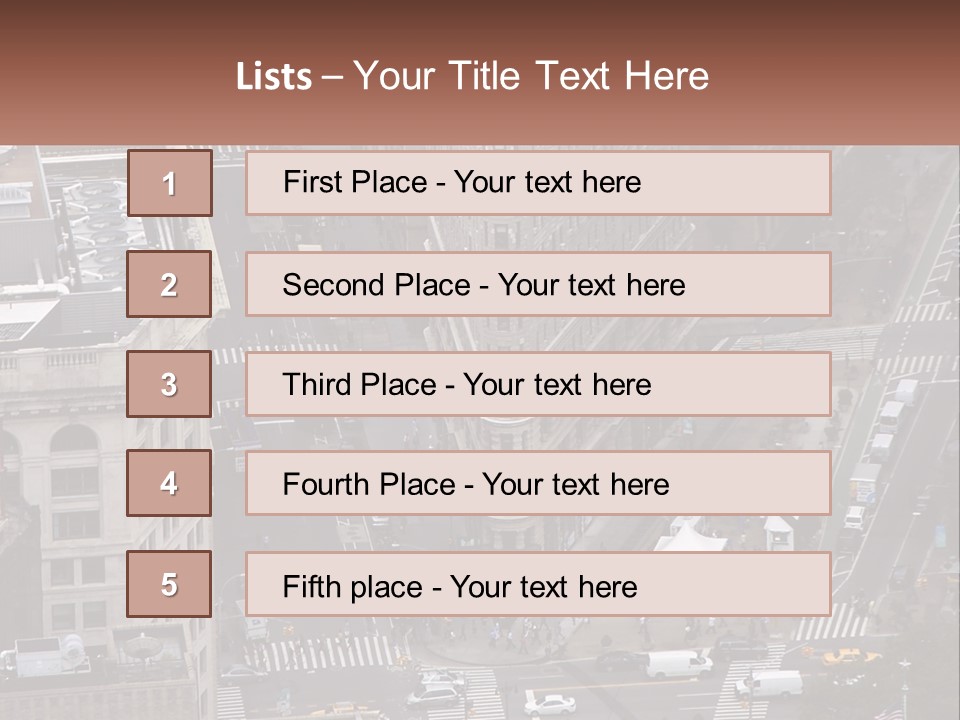 An Aerial View Of A City Street With Buildings PowerPoint Template