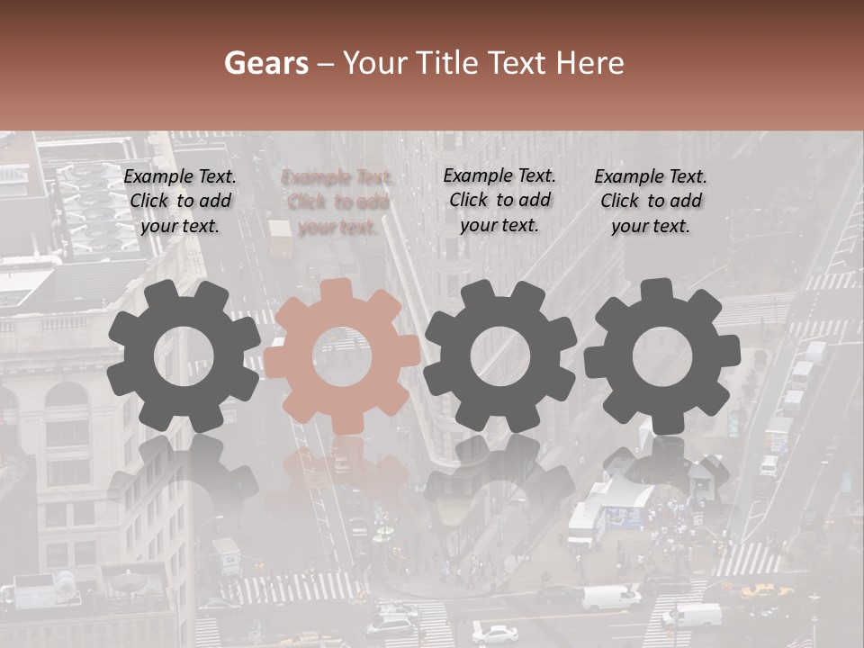 An Aerial View Of A City Street With Buildings PowerPoint Template