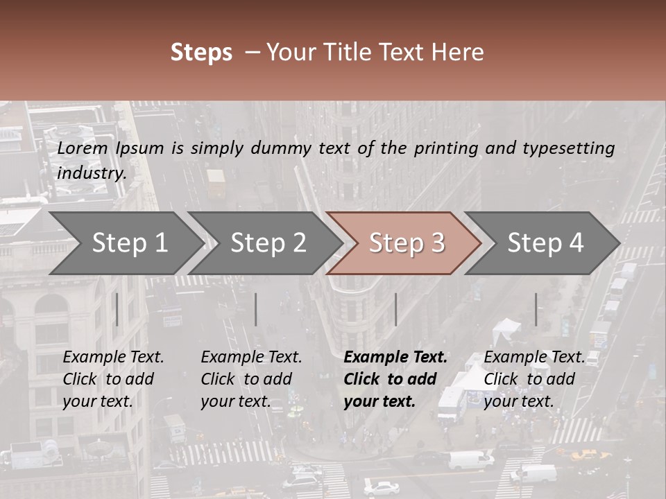 An Aerial View Of A City Street With Buildings PowerPoint Template