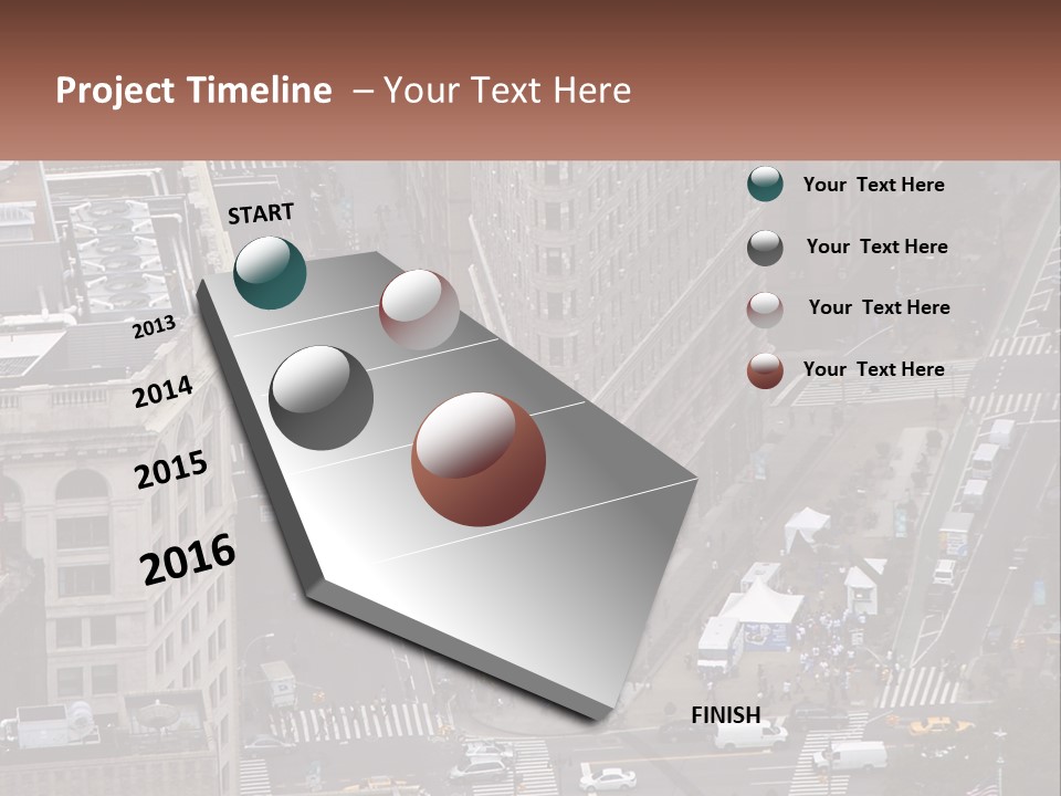 An Aerial View Of A City Street With Buildings PowerPoint Template