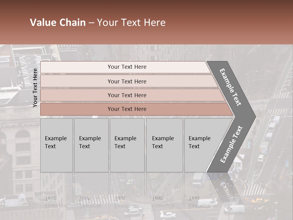 An Aerial View Of A City Street With Buildings PowerPoint Template