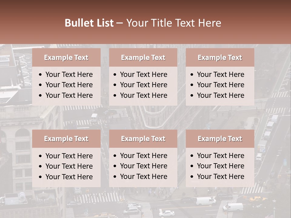 An Aerial View Of A City Street With Buildings PowerPoint Template