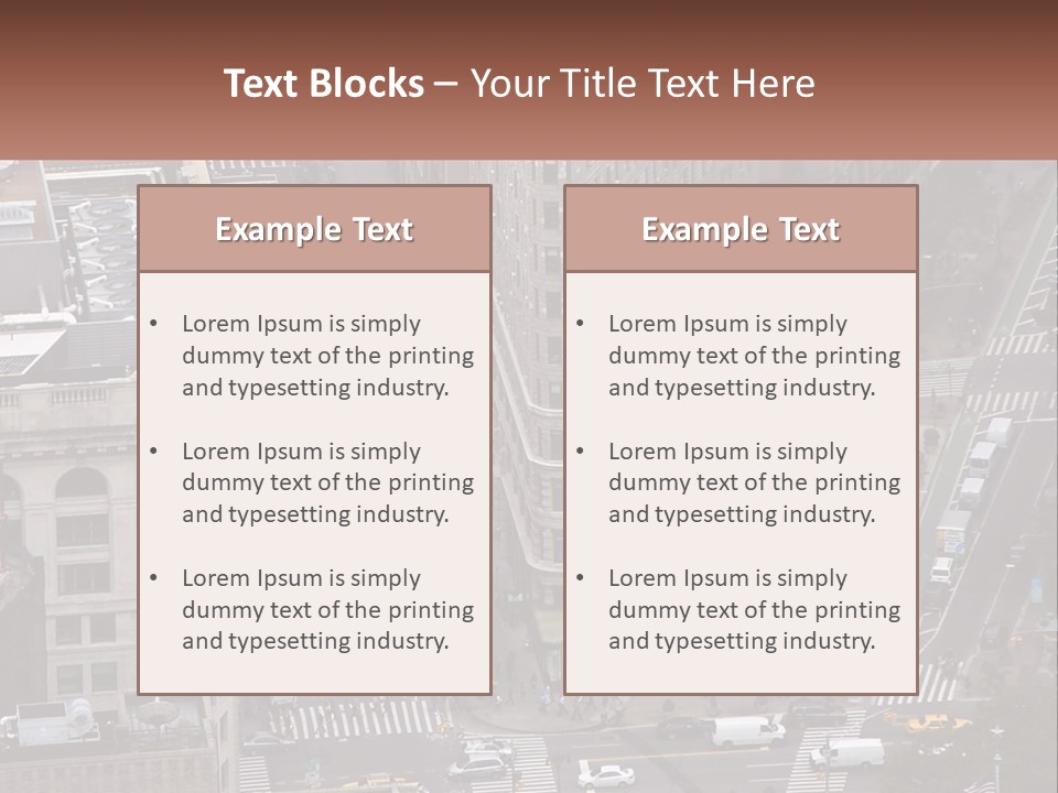 An Aerial View Of A City Street With Buildings PowerPoint Template
