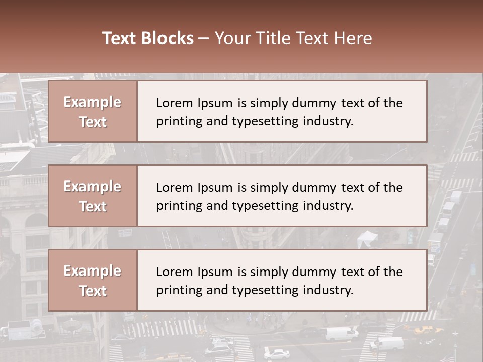 An Aerial View Of A City Street With Buildings PowerPoint Template