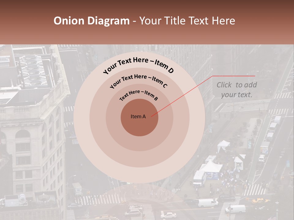 An Aerial View Of A City Street With Buildings PowerPoint Template