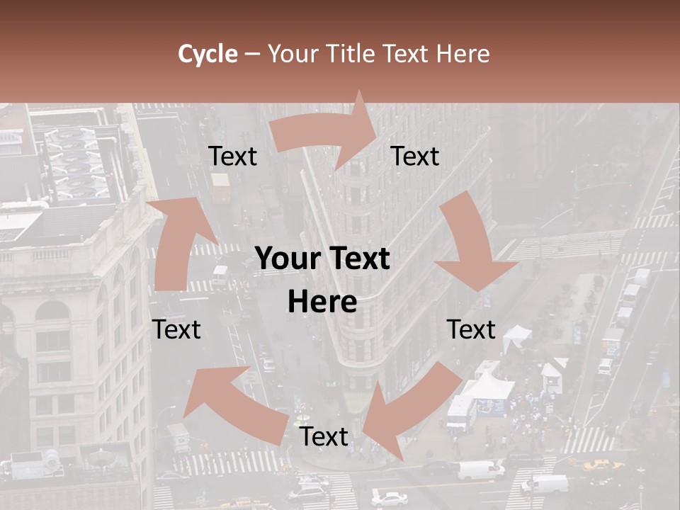 An Aerial View Of A City Street With Buildings PowerPoint Template