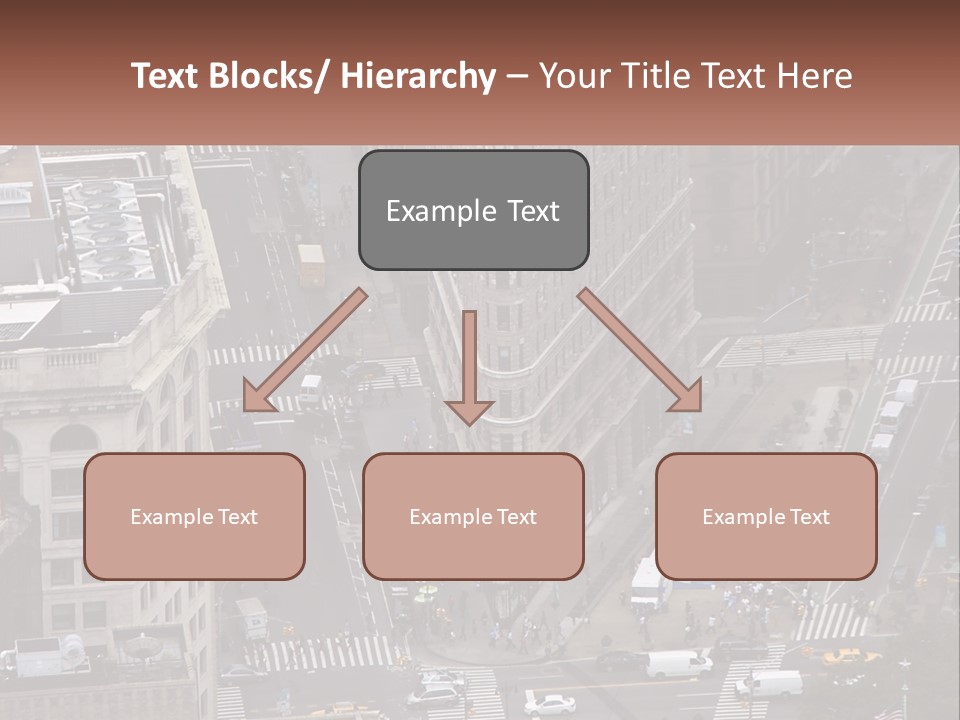 An Aerial View Of A City Street With Buildings PowerPoint Template