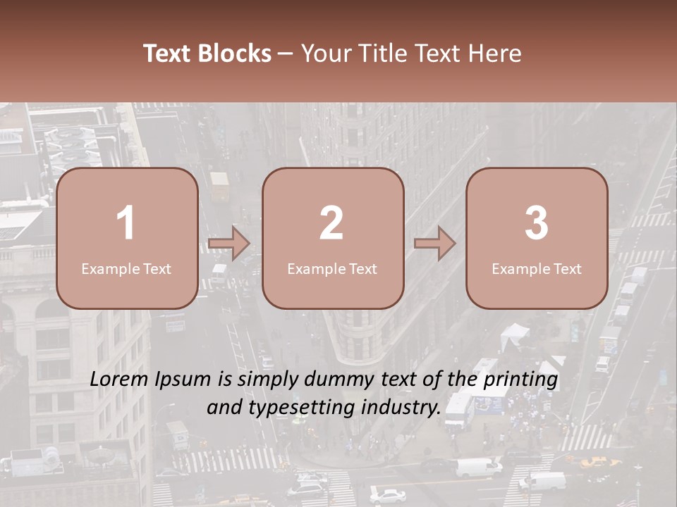 An Aerial View Of A City Street With Buildings PowerPoint Template