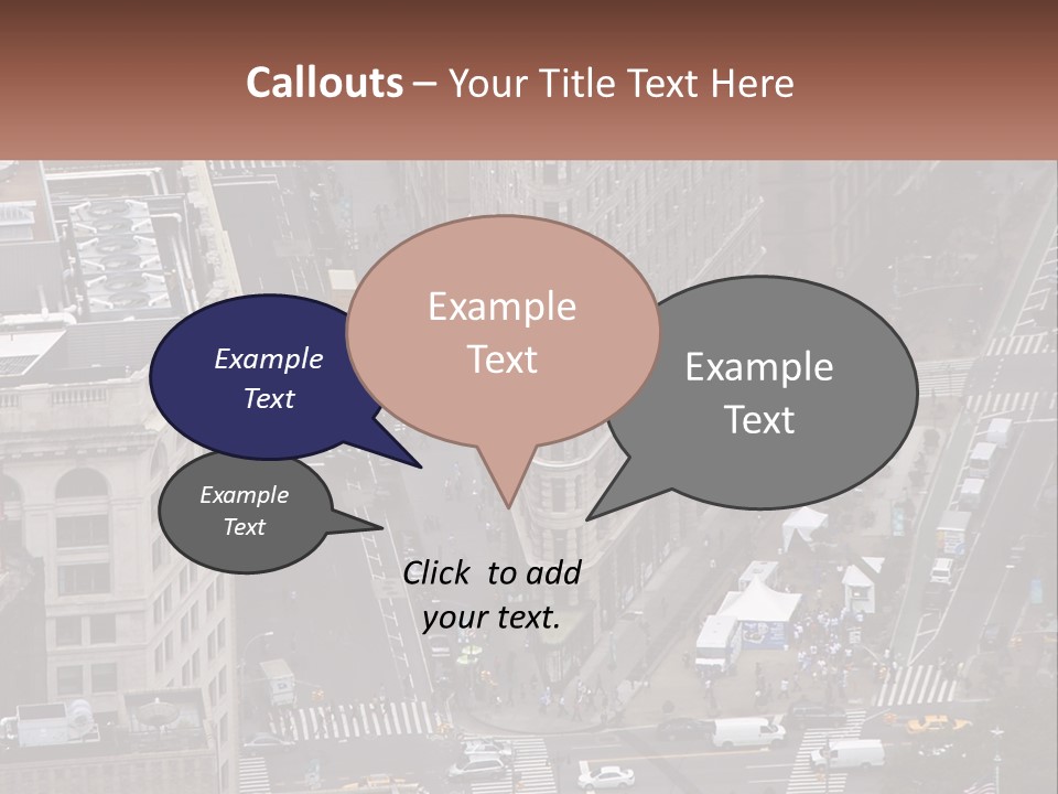 An Aerial View Of A City Street With Buildings PowerPoint Template
